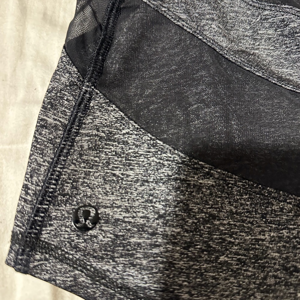 Lululemon Athletica Gray and Black Asymmetrical Cut Out Tank Top. Good cond. - Picture 7 of 8